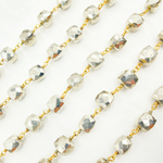 Load image into Gallery viewer, Steel Pyrite Cube Shape Gold Plated Wire Chain