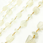 Load image into Gallery viewer, Siloni MIx Shapes Moonstone Gold Plated Wire Chain. MS49