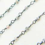 Load image into Gallery viewer, Coated Multi Moonstone Oxidized Wire Chain.