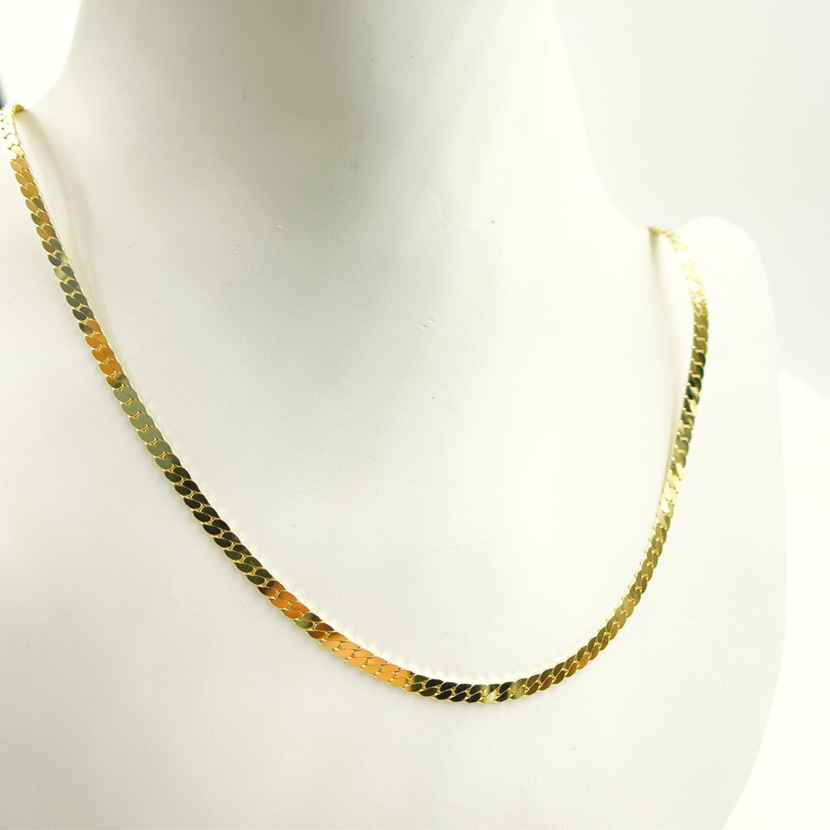 14K Solid Yellow Gold Flat Snake Chain