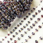 Load image into Gallery viewer, Coated Garnet Gold Plated Wire Chain.