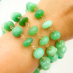 Load image into Gallery viewer, Chrysoprase Rondel Faceted Gold Plated Wire Chain