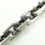 Load image into Gallery viewer, Z90OX. Oxidized Matt 925 Sterling Silver Rectangle Diamond Cut Heavy Cable