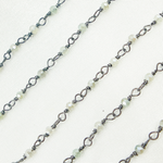 Load image into Gallery viewer, Coated Green Moonstone Oxidized Wire Chain.