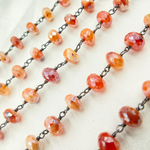 Load image into Gallery viewer, Coated Carnelian Oxidized Chain.