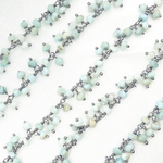 Load image into Gallery viewer, Larimar Cluster Dangle Oxidized Wire Chain.