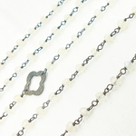 Load image into Gallery viewer, Moonstone with Marquis Shape Oxidized Wire Chain.
