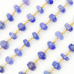 Load image into Gallery viewer, Tanzanite Gold Plated Wire Chain.