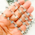 Load image into Gallery viewer, Aquamarine Oxidized Wire Chain.