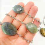 Load image into Gallery viewer, Labradorite Oxidized Wire Chain.