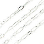 Load image into Gallery viewer, 925 Sterling Silver Flat Paper Clip Chain.