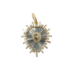 Load image into Gallery viewer, Black Rhodium Sterling Silver with Diamonds Shield Shape Charm