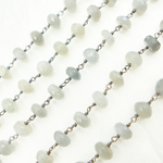 Load image into Gallery viewer, Grey Moonstone Oxidized Wire Chain