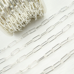 Load image into Gallery viewer, 925 Sterling Silver Smooth Paperclip Link Chain.
