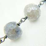 Load image into Gallery viewer, Coated Labradorite Round Shape Oxidized Wire Chain