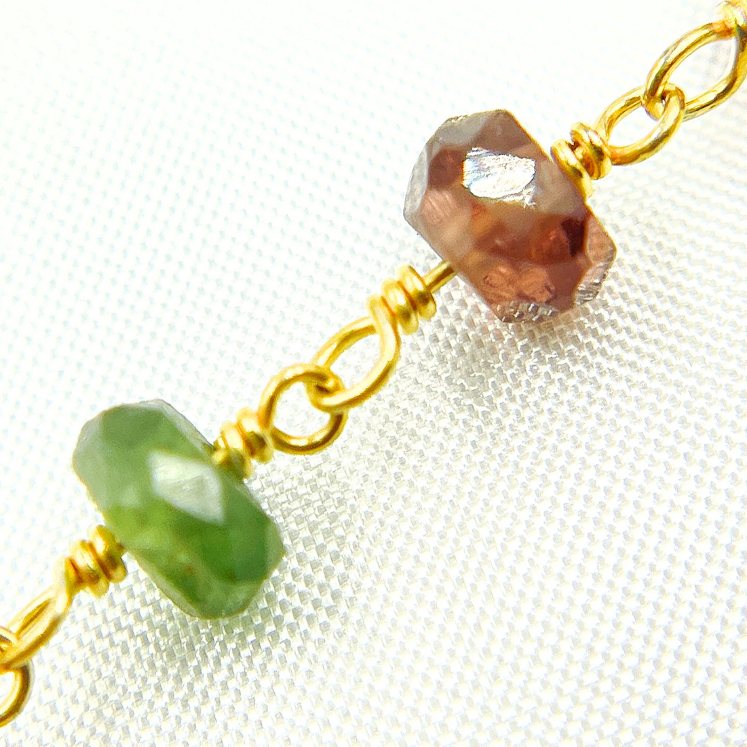 Multi Tunduru Sapphire Gold Plated Wire Chain.
