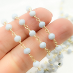 Load image into Gallery viewer, Blue Opal Gold Plated Wire Chain