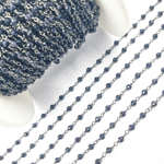 Load image into Gallery viewer, Blue Sun Stone Black Rhodium 925 Sterling Silver Wire Chain