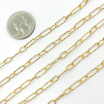 Load image into Gallery viewer, Sterling Silver Gold Plated Diamond Cut Paper Clip Chain