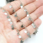 Load image into Gallery viewer, Oxidized Sterling Silver Dangle Disk Chain