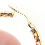 Load image into Gallery viewer, 14K Solid Gold Diamond Cut Hoop Earrings with Texture.