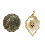 Load image into Gallery viewer, 14K Solid Gold Diamonds and Mother Pearl Stone Charm