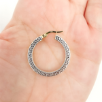 Load image into Gallery viewer, 14K Solid Gold and White Gold Earrings Round Shape Hoop with Texture.