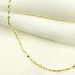Load image into Gallery viewer, 040FL83T5. 14K Solid Gold Diamond Cut Paperclip Mirror Marina Link Chain
