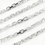 Load image into Gallery viewer, Z90SS. 925 Sterling Silver Rectangle Diamond Cut Heavy Cable