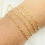 Load image into Gallery viewer, Gold Plated 925 Sterling Silver Cable Flat Diamond Cut Link Chain
