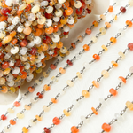 Load image into Gallery viewer, Fire Opal Oxidized Gold Plated Wire Chain