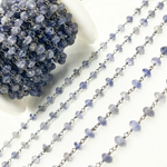 Load image into Gallery viewer, Iolite Oxidized Wire Chain.