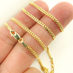 Load image into Gallery viewer, 14K Solid Yellow Gold Curb Link Chain
