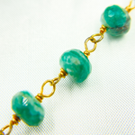 Load image into Gallery viewer, Amazonite Gold Plated Wire Chain