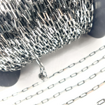 Load image into Gallery viewer, Z56SBDC. 925 Sterling Silver & Black Rhodium Diamond Paperclip Chain