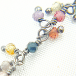 Load image into Gallery viewer, Multi Tunduru Sapphire Cluster Dangle Oxidized Wire Chain