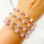 Load image into Gallery viewer, Rose Chalcedony Oxidized Wire Chain