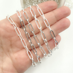 Load image into Gallery viewer, 925 Sterling Silver Flat Paperclip Link Chain.