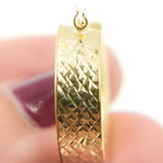 Load image into Gallery viewer, 14K Solid Gold Flat Diamond Cut Hoop Earrings