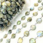 Load image into Gallery viewer, Labradorite Oxidized Wire Chain.