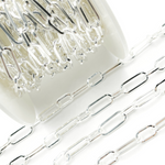 Load image into Gallery viewer, 925 Sterling Silver Flat Paper Clip Chain.