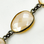 Load image into Gallery viewer, Coated White Moonstone Shape Bezel Oxidized Wire Chain.