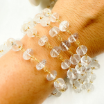 Load image into Gallery viewer, Crystal Round Shape Gold Plated Wire Chain