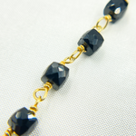 Load image into Gallery viewer, Black Spinel Gold Plated Wire Chain.