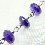 Load image into Gallery viewer, Amethyst Oxidized 925 Sterling Silver Wire Chain