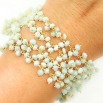 Load image into Gallery viewer, Amazonite Cluster Dangle Gold Plated Wire Chain