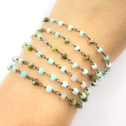 Peruvian Opal Wire Wrap Chain