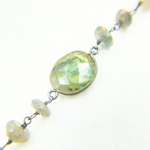 Load image into Gallery viewer, Labradorite Fancy Oxidized Wire Chain.