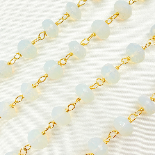 Opalite Gold Plated Wire Chain.