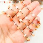 Load image into Gallery viewer, Fire Opal Oxidized Gold Plated Wire Chain